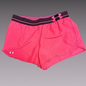Under Armour neon pink, breast cancer awareness, athletic shorts-MED